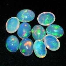 Natural Ethiopian opal 9x7mm oval cabochon